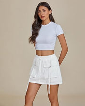 luvamia Skorts for Woman High Waisted Cargo Pocket Elastic Waist Fast Dry Casual Hiking Tennis Sports Skirts with Shorts