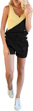 luvamia Women's Ripped Short Overalls Adjustable Denim Bib Overall Shorts Romper