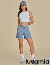 LUVAMIA Active Comfy Elastic Relaxed Fit Lounge Unlined Women Walkshorts