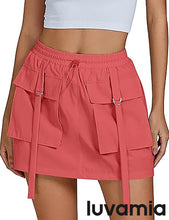 luvamia Skorts for Woman High Waisted Cargo Pocket Elastic Waist Fast Dry Casual Hiking Tennis Sports Skirts with Shorts