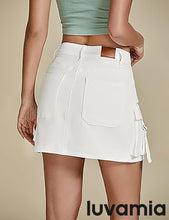 Luvamia Jean Skirts for Women Denim Mini High Waist  Pocket Casual Skirt