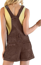 luvamia Women's Ripped Short Overalls Adjustable Denim Bib Overall Shorts Romper