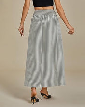LUVAMIA Women's Summer Long Lightweight Flowy Skirt Stripe Maxi Fashion