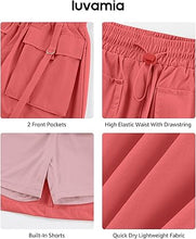 luvamia Skorts for Woman High Waisted Cargo Pocket Elastic Waist Fast Dry Casual Hiking Tennis Sports Skirts with Shorts