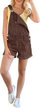 luvamia Women's Ripped Short Overalls Adjustable Denim Bib Overall Shorts Romper
