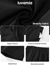 luvamia Shorts for Women High Waisted Dressy Casual Summer Elastic Waist Comfy Rolled Hem Stretch Twill Pocket Shorts