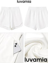 LUVAMIA Women's Brief High-Waisted Elastic-Waist Athletic Wide-Leg Shorts