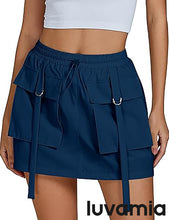 luvamia Skorts for Woman High Waisted Cargo Pocket Elastic Waist Fast Dry Casual Hiking Tennis Sports Skirts with Shorts