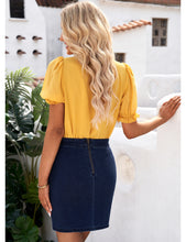 luvamia Jean Skirt for Women with Slit High Wasited Bodycon Stretch Pencil Mini Short Denim Skirts