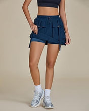 luvamia Skorts for Woman High Waisted Cargo Pocket Elastic Waist Fast Dry Casual Hiking Tennis Sports Skirts with Shorts