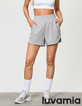 LUVAMIA Women's Brief High-Waisted Elastic-Waist Athletic Wide-Leg Shorts
