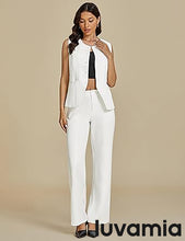 luvamia Vest Pants Suits for Women Dressy 2 Piece Business Casual Outfits Sleeveless Blazer Wide Leg Pants Pantsuit Sets