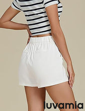 luvamia Dress Shorts for Women Trendy High Waisted Business Causal Summer Elastic Waist Trouser Shorts with Pockets