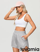 LUVAMIA Women's Brief High-Waisted Elastic-Waist Athletic Wide-Leg Shorts