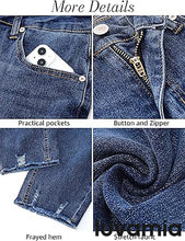 luvamia Jean Capri Pants for Women High Waisted Ripped Skinny Jeans Stretchy Denim Capris Cropped Jeggings with Pockets