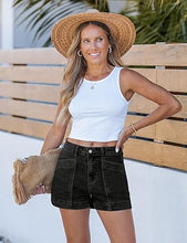 luvamia Jean Shorts for Women High Waisted Stretchy Denim Jorts Trendy Casual Distressed Cut Off Shorts with Pockets