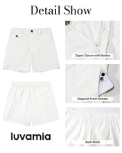 luvamia Dress Shorts for Women Trendy High Waisted Business Causal Summer Elastic Waist Trouser Shorts with Pockets