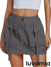 luvamia Skorts for Woman High Waisted Cargo Pocket Elastic Waist Fast Dry Casual Hiking Tennis Sports Skirts with Shorts