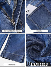 luvamia Capri Jeans for Women Trendy High Waisted Slim Split Hem Stretch Denim Jean Capris Cropped Pants Casual Summer