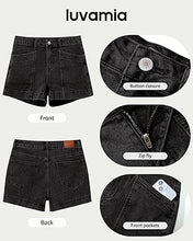 luvamia Jean Shorts for Women High Waisted Stretchy Denim Jorts Trendy Casual Distressed Cut Off Shorts with Pockets