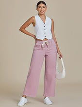 Women's High Rise Wide Leg Free Moving Stretch Ripped Jeans Pants Office-Friendly