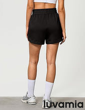 LUVAMIA Women's Brief High-Waisted Elastic-Waist Athletic Wide-Leg Shorts
