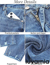 luvamia Jean Capri Pants for Women High Waisted Ripped Skinny Jeans Stretchy Denim Capris Cropped Jeggings with Pockets