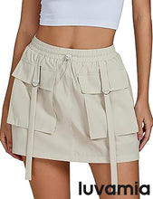luvamia Skorts for Woman High Waisted Cargo Pocket Elastic Waist Fast Dry Casual Hiking Tennis Sports Skirts with Shorts