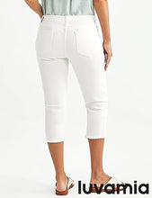 luvamia Jean Capri Pants for Women High Waisted Ripped Skinny Jeans Stretchy Denim Capris Cropped Jeggings with Pockets