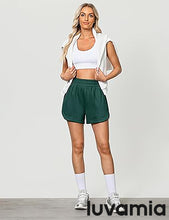 LUVAMIA Women's Brief High-Waisted Elastic-Waist Athletic Wide-Leg Shorts