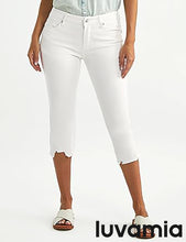 luvamia Jean Capri Pants for Women High Waisted Ripped Skinny Jeans Stretchy Denim Capris Cropped Jeggings with Pockets