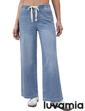 Women's High Rise Wide Leg Free Moving Stretch Ripped Jeans Pants Office-Friendly