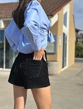 luvamia Jean Shorts for Women High Waisted Trendy Summer Casual Wide Leg Stretchy Denim Jorts Distressed Cut Off Shorts