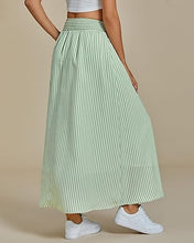 LUVAMIA Women's Summer Long Lightweight Flowy Skirt Stripe Maxi Fashion