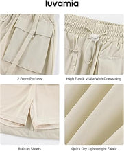 luvamia Skorts for Woman High Waisted Cargo Pocket Elastic Waist Fast Dry Casual Hiking Tennis Sports Skirts with Shorts
