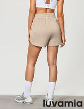 LUVAMIA Women's Brief High-Waisted Elastic-Waist Athletic Wide-Leg Shorts