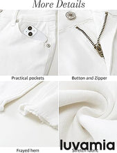 luvamia Jean Capri Pants for Women High Waisted Ripped Skinny Jeans Stretchy Denim Capris Cropped Jeggings with Pockets