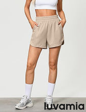 LUVAMIA Women's Brief High-Waisted Elastic-Waist Athletic Wide-Leg Shorts