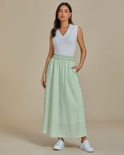 LUVAMIA Women's Summer Long Lightweight Flowy Skirt Stripe Maxi Fashion