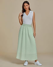LUVAMIA Women's Summer Long Lightweight Flowy Skirt Stripe Maxi Fashion