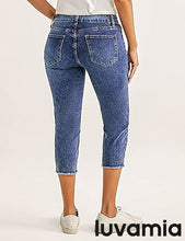 luvamia Jean Capri Pants for Women High Waisted Ripped Skinny Jeans Stretchy Denim Capris Cropped Jeggings with Pockets