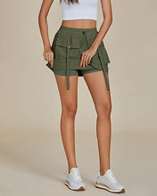 luvamia Skorts for Woman High Waisted Cargo Pocket Elastic Waist Fast Dry Casual Hiking Tennis Sports Skirts with Shorts