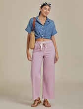 Women's High Rise Wide Leg Free Moving Stretch Ripped Jeans Pants Office-Friendly