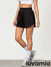 LUVAMIA Women's Brief High-Waisted Elastic-Waist Athletic Wide-Leg Shorts