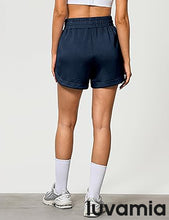 LUVAMIA Women's Brief High-Waisted Elastic-Waist Athletic Wide-Leg Shorts