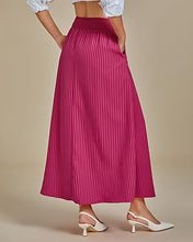 LUVAMIA Women's Summer Long Lightweight Flowy Skirt Stripe Maxi Fashion