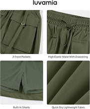luvamia Skorts for Woman High Waisted Cargo Pocket Elastic Waist Fast Dry Casual Hiking Tennis Sports Skirts with Shorts