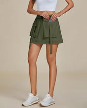 luvamia Skorts for Woman High Waisted Cargo Pocket Elastic Waist Fast Dry Casual Hiking Tennis Sports Skirts with Shorts