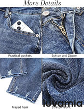 luvamia Jean Capri Pants for Women High Waisted Ripped Skinny Jeans Stretchy Denim Capris Cropped Jeggings with Pockets