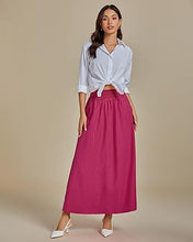 LUVAMIA Women's Summer Long Lightweight Flowy Skirt Stripe Maxi Fashion
